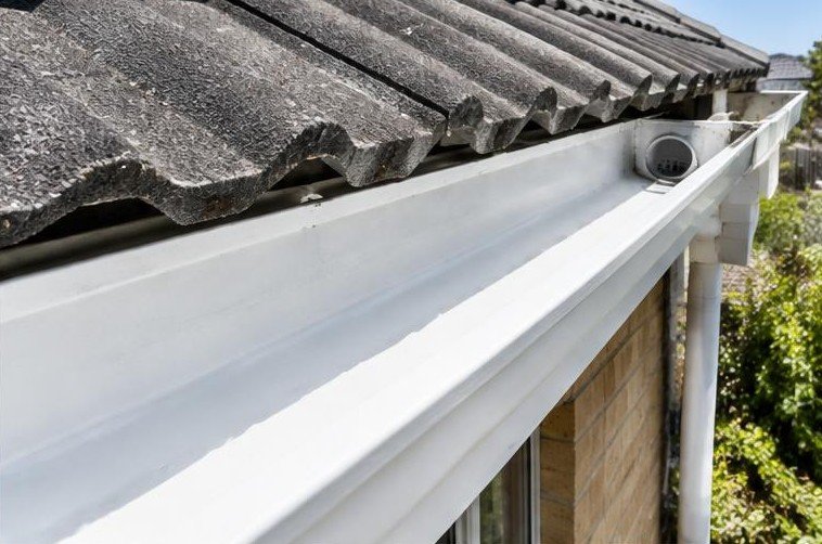 Illustrative gutter cleaning after work