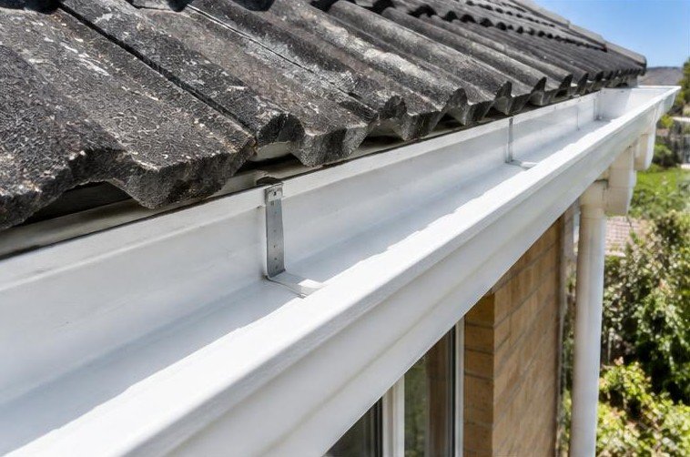 Illustrative gutter guard before work