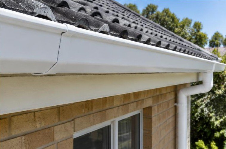Illustrative gutter replacement after work