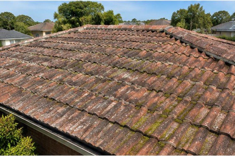 Illustrative roof restoration before work