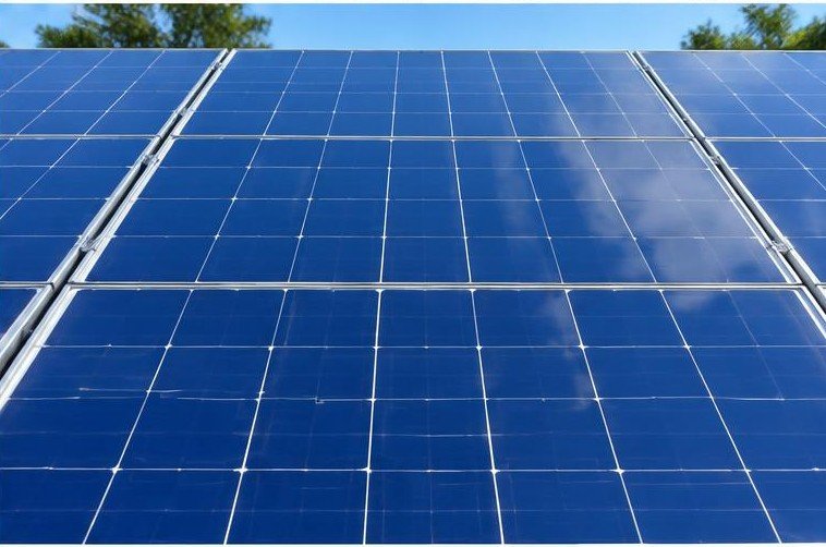 Illustrative solar panel cleaning after work